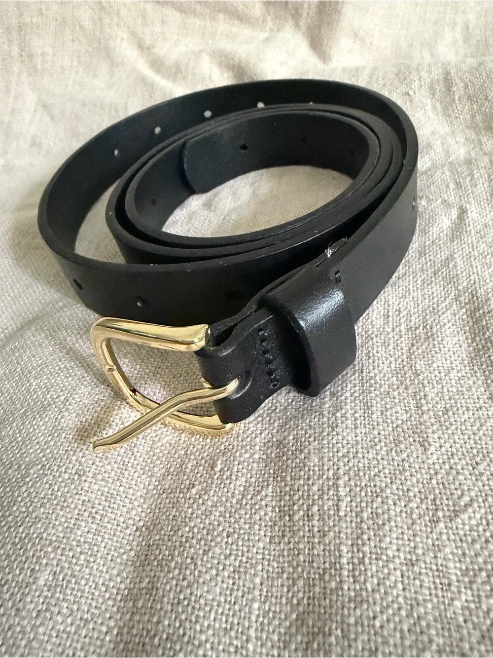 Jcrew minimalist  women’s black Leather Belt L/XL